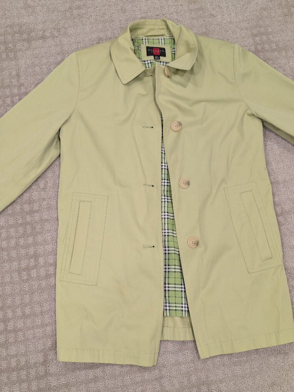 Chartreuse spring trench coat - Women's sz Small